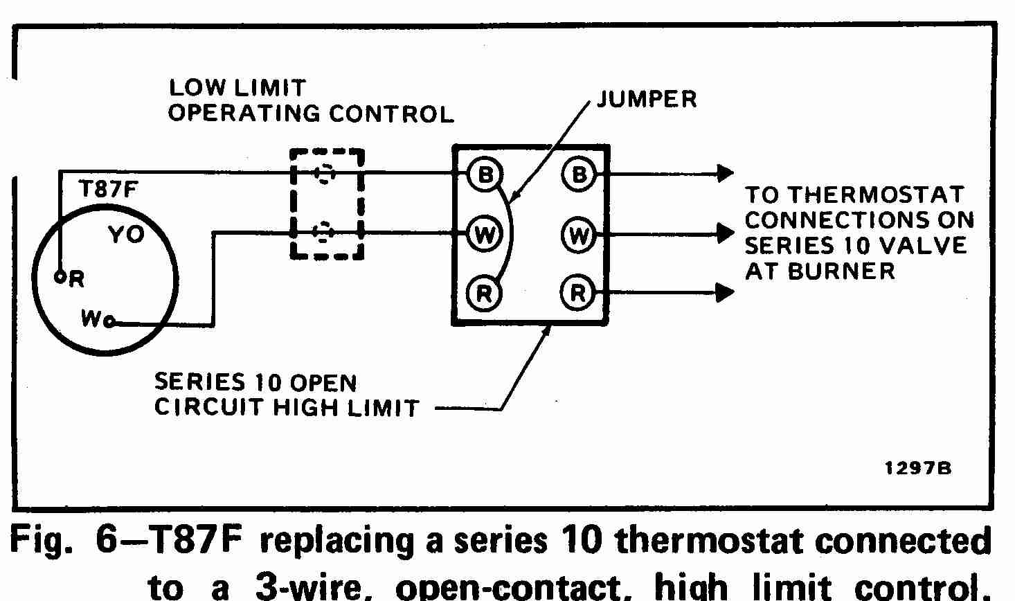 honeywell t87 thermostat wiring