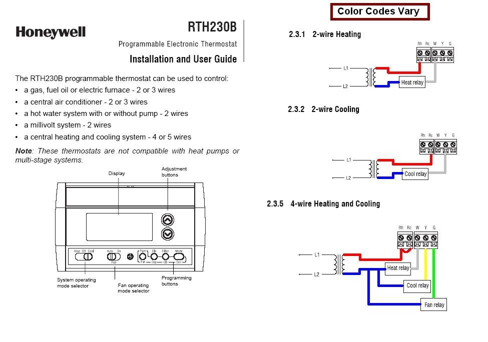 honeywell thermostat rth6350d wiring diagram