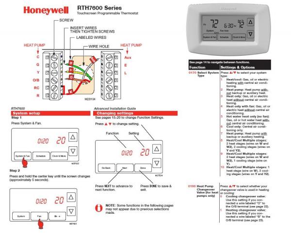 honeywell thermostat rth7600 wiring diagram