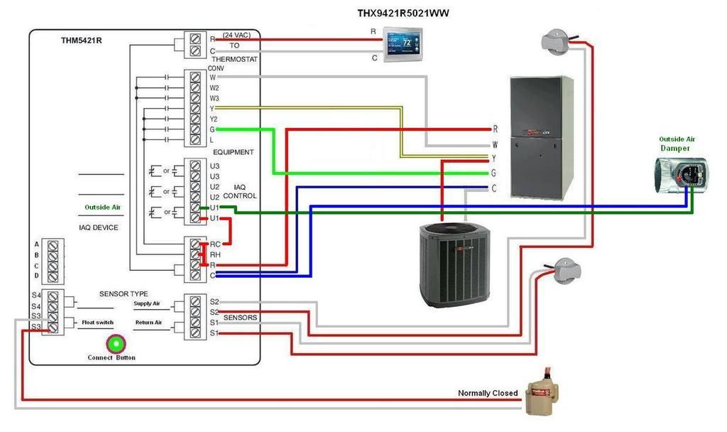 honeywell thermostat th9421c1004 wiring diagram