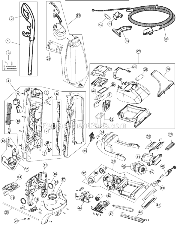 hoover fh50150 parts diagram