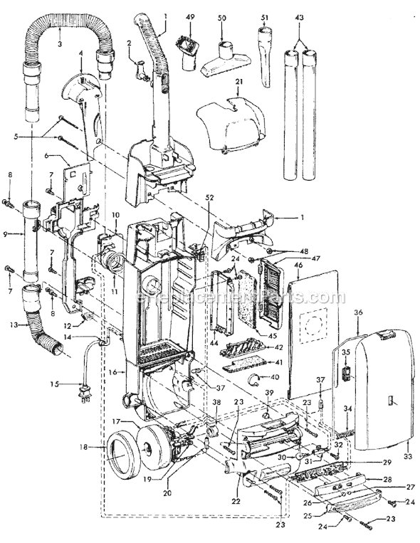 hoover windtunnel t series parts diagram