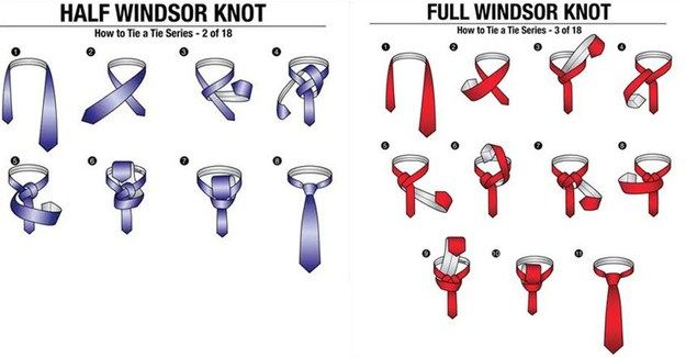 how to tie a double windsor knot diagram