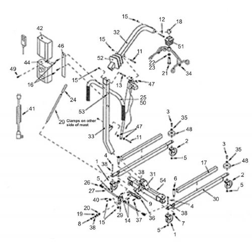 hoyer lift parts diagram