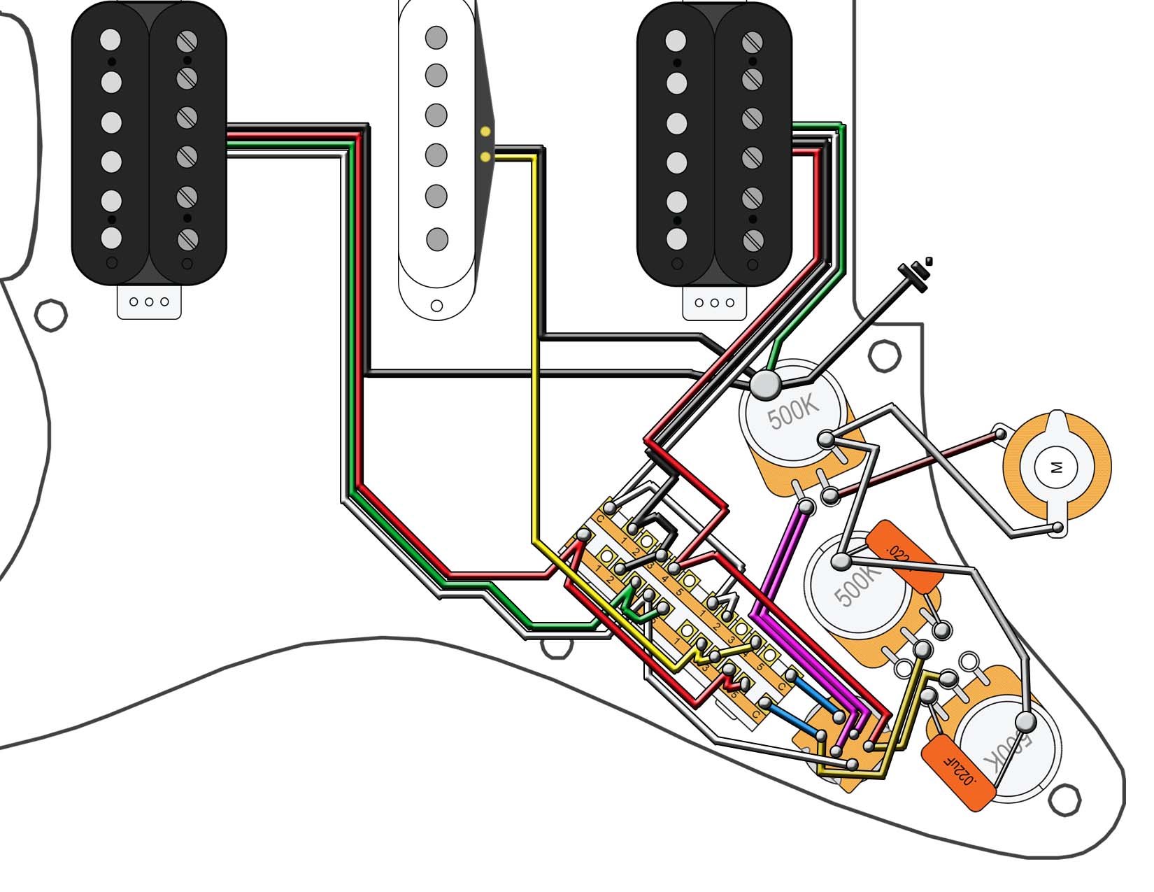 hsh 5 way wiring diagram dimarzio