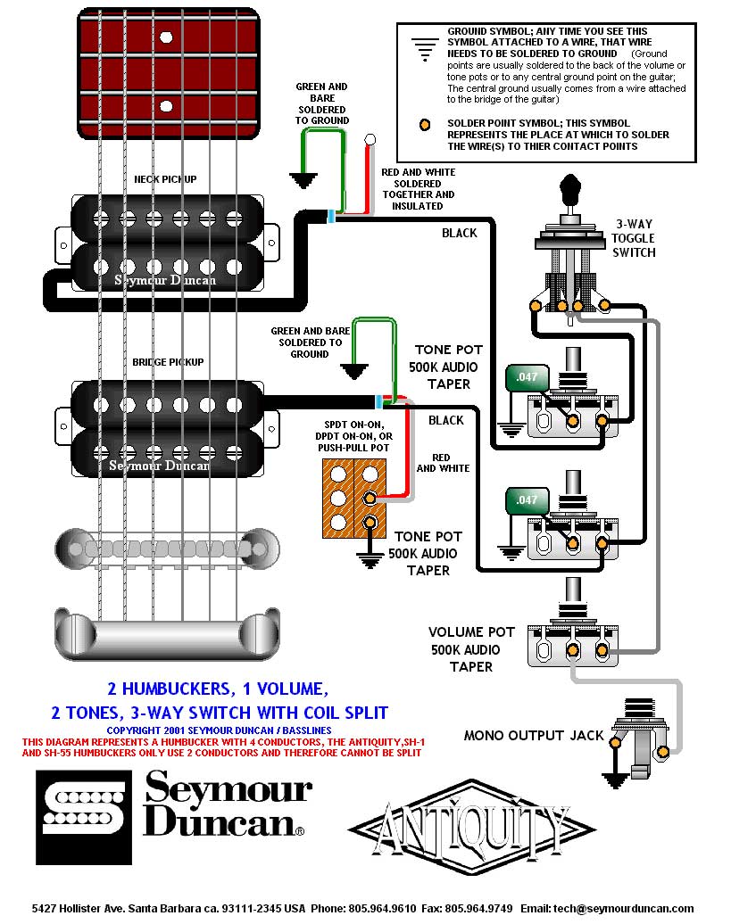 hss wiring diagram coil split 1 volume 2 tones