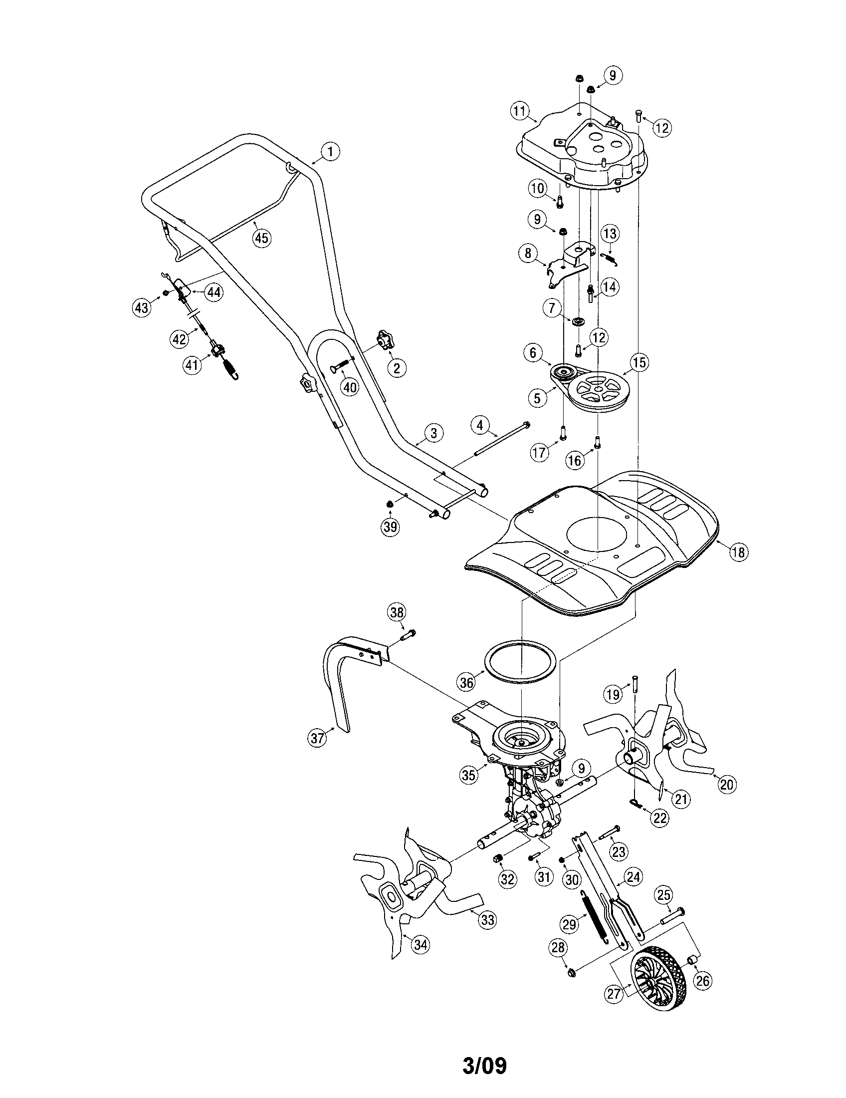 huskee tiller parts diagram