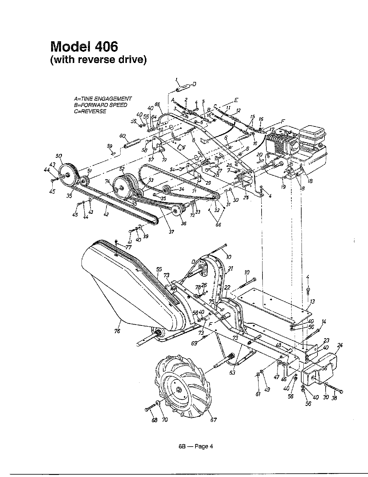 huskee tiller parts diagram