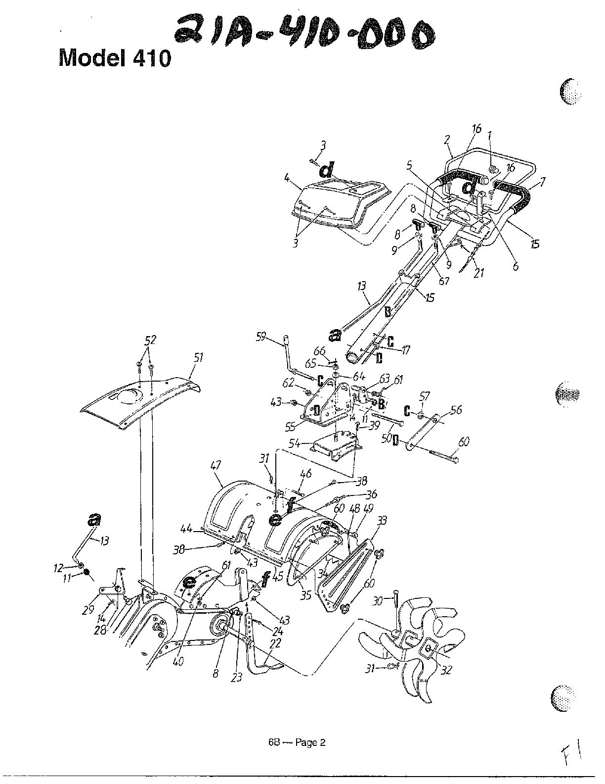 huskee tiller parts diagram