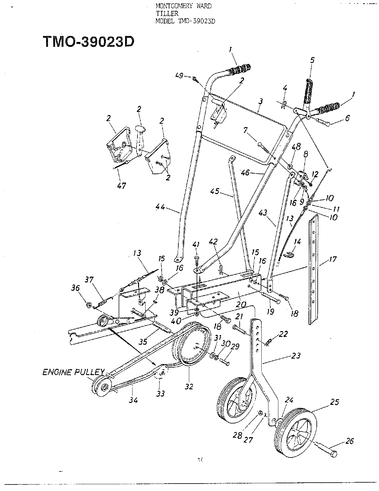 huskee tiller parts diagram