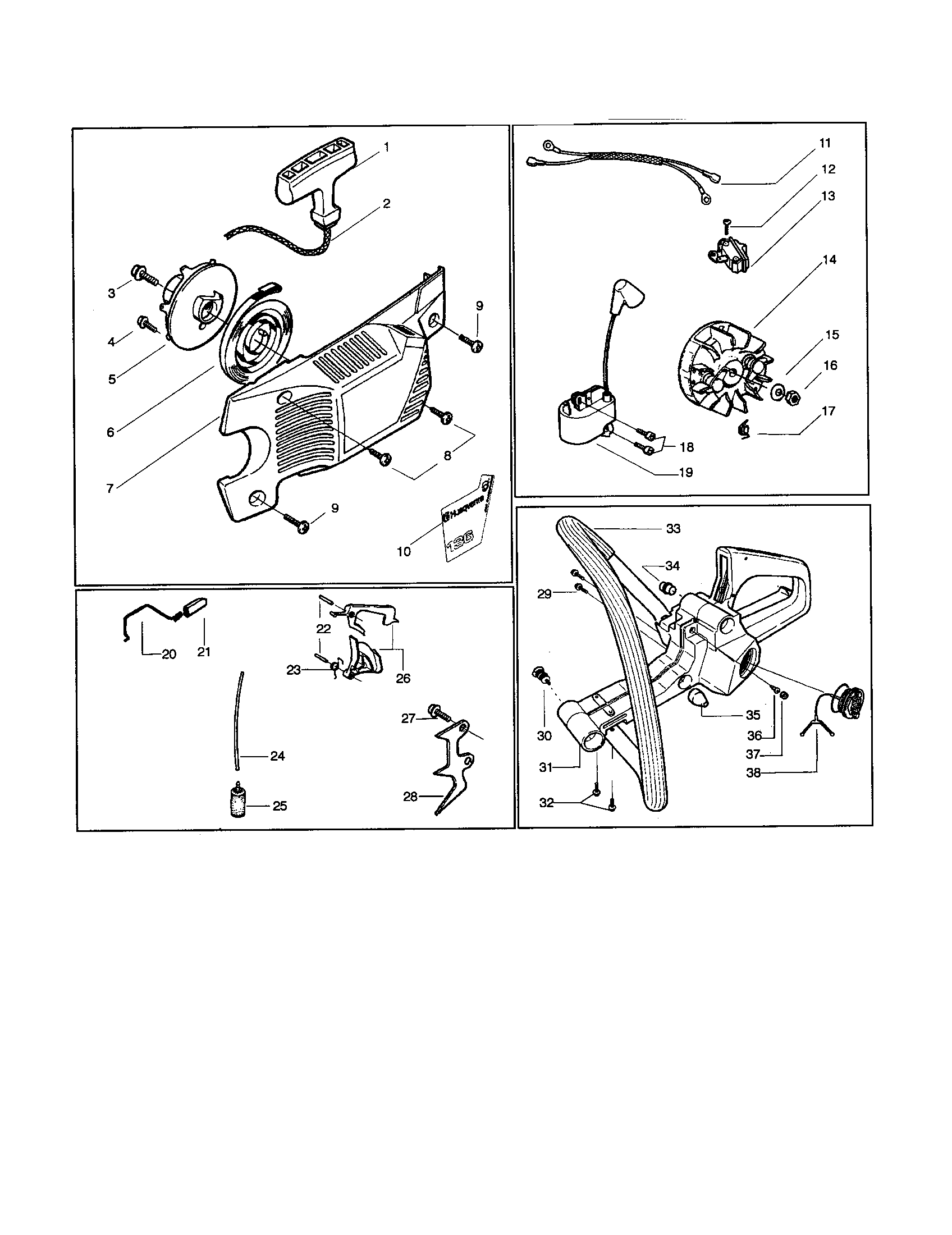 husqvarna 450 rancher parts diagram