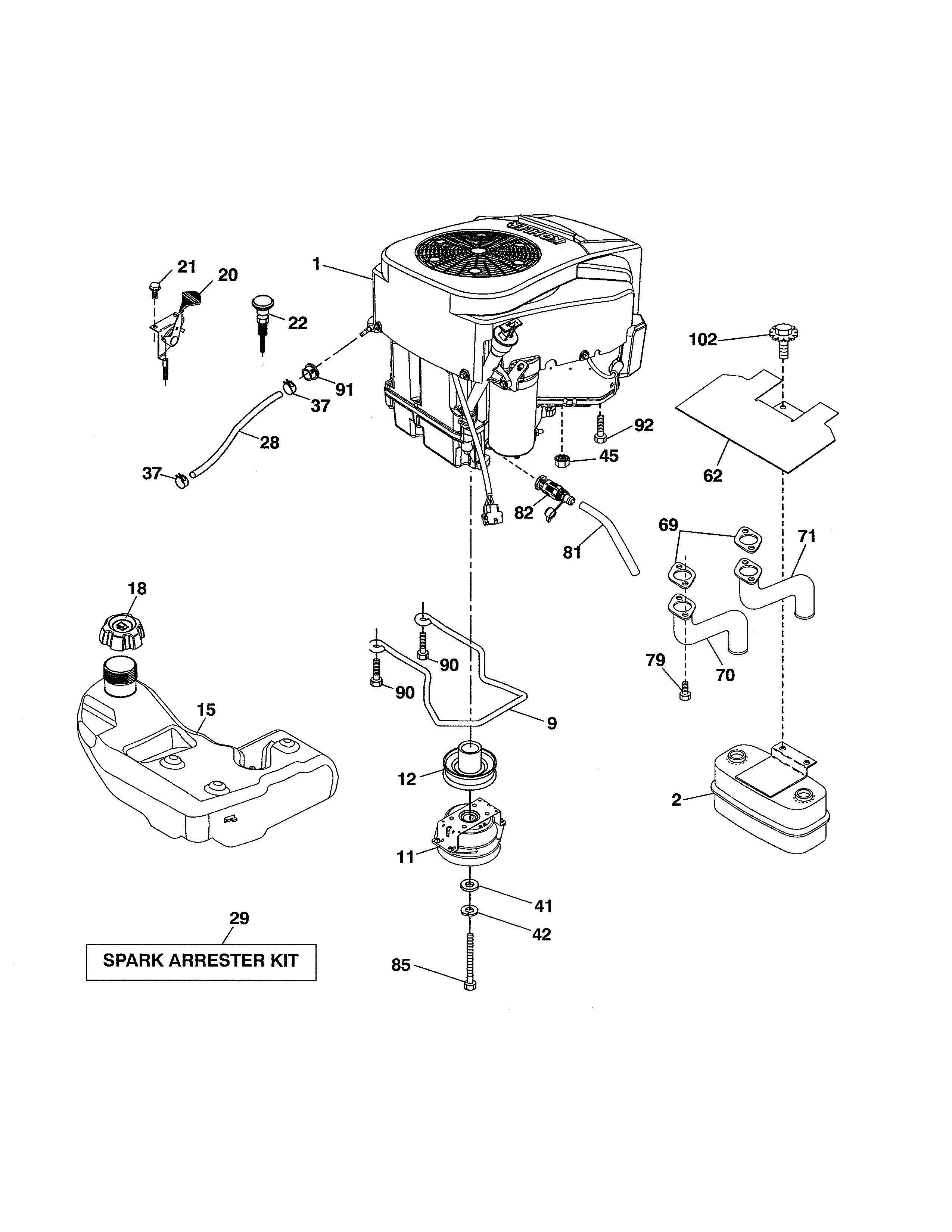 husqvarna lgt2654 drive belt diagram