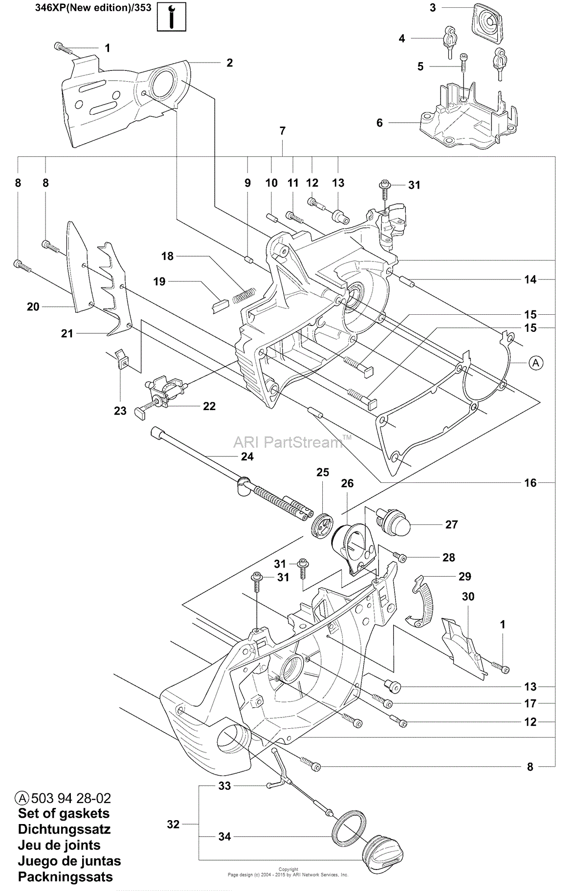 husqvarna t540xp parts diagram