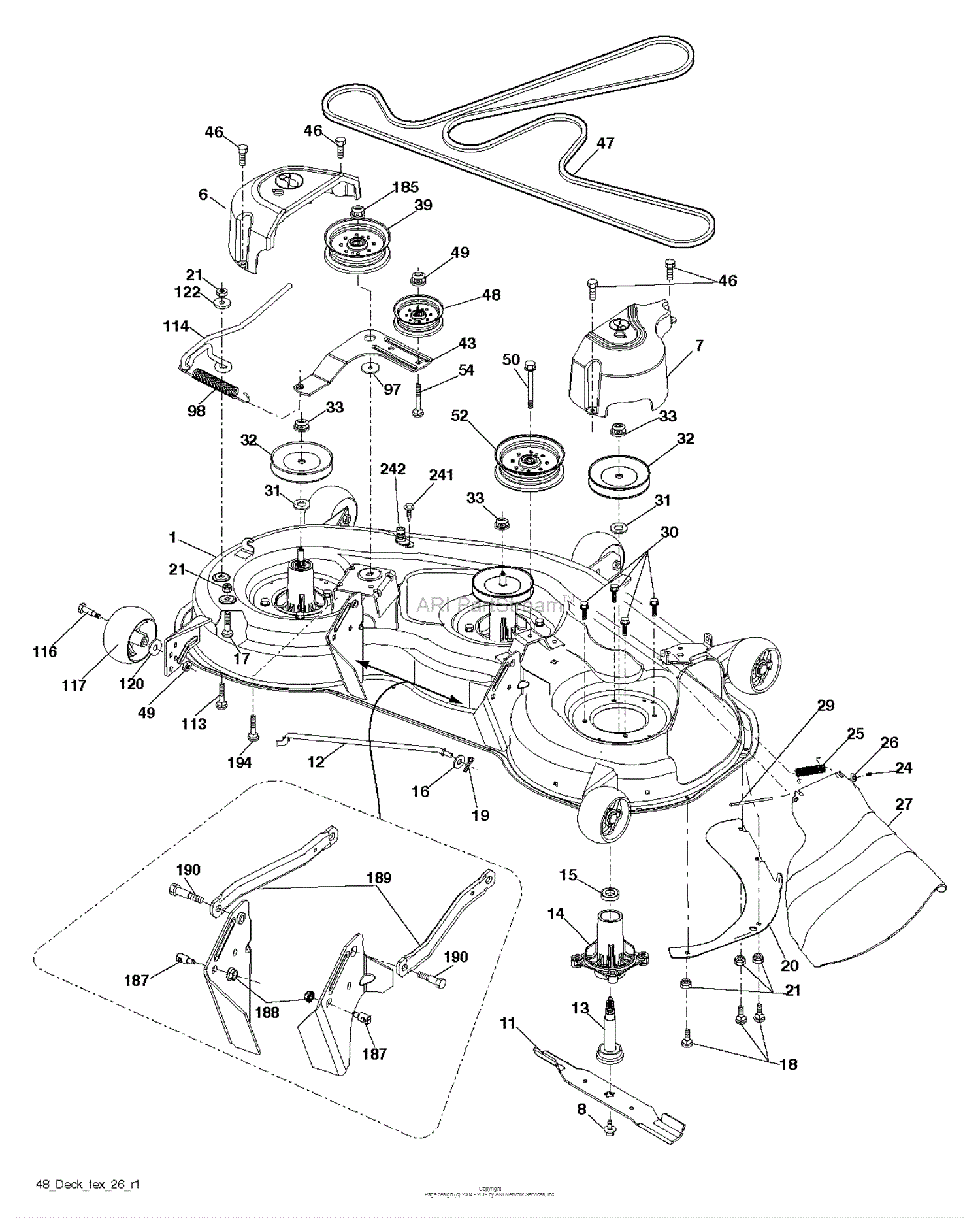 husqvarna yth2348 drive belt diagram
