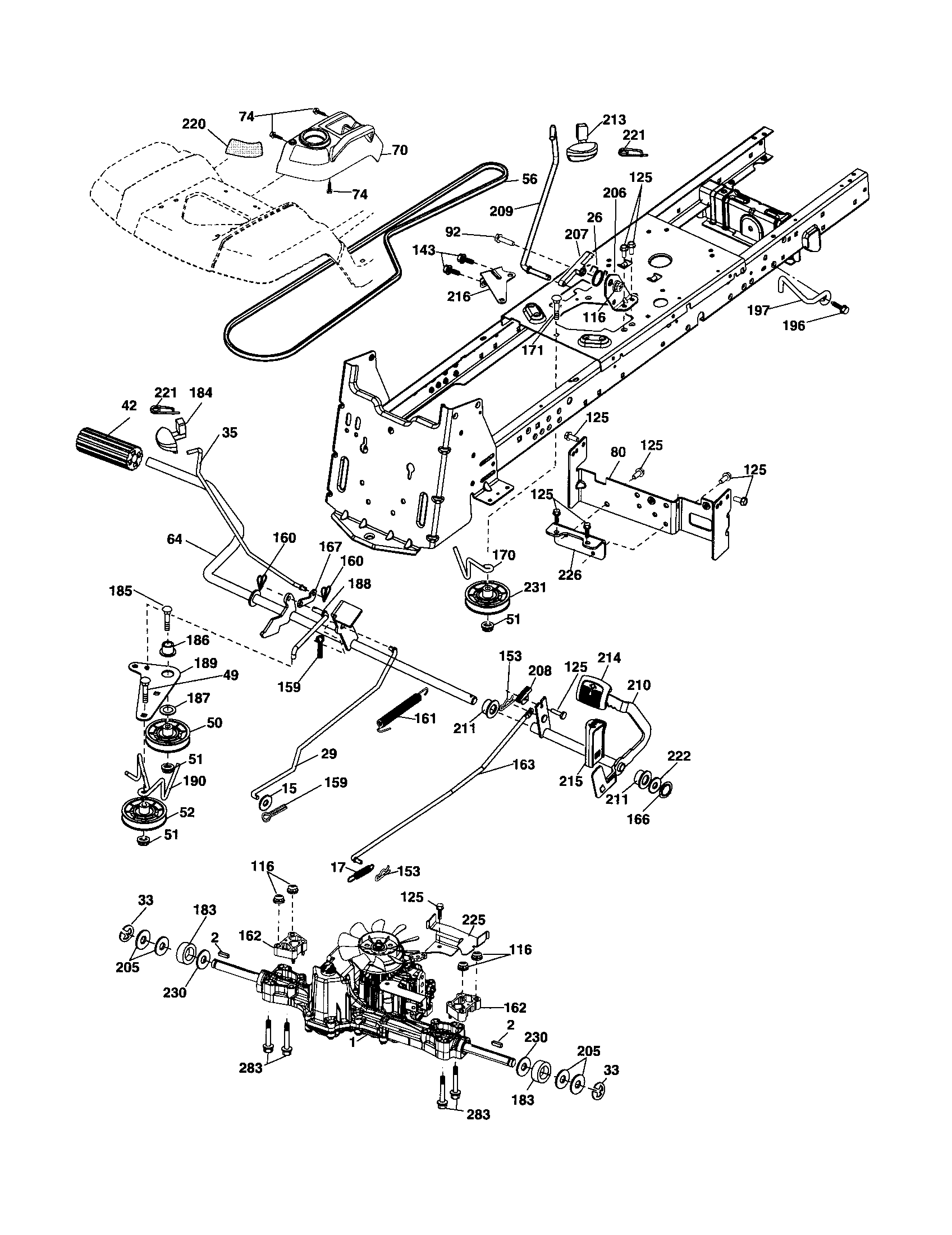 husqvarna yth2454 belt diagram