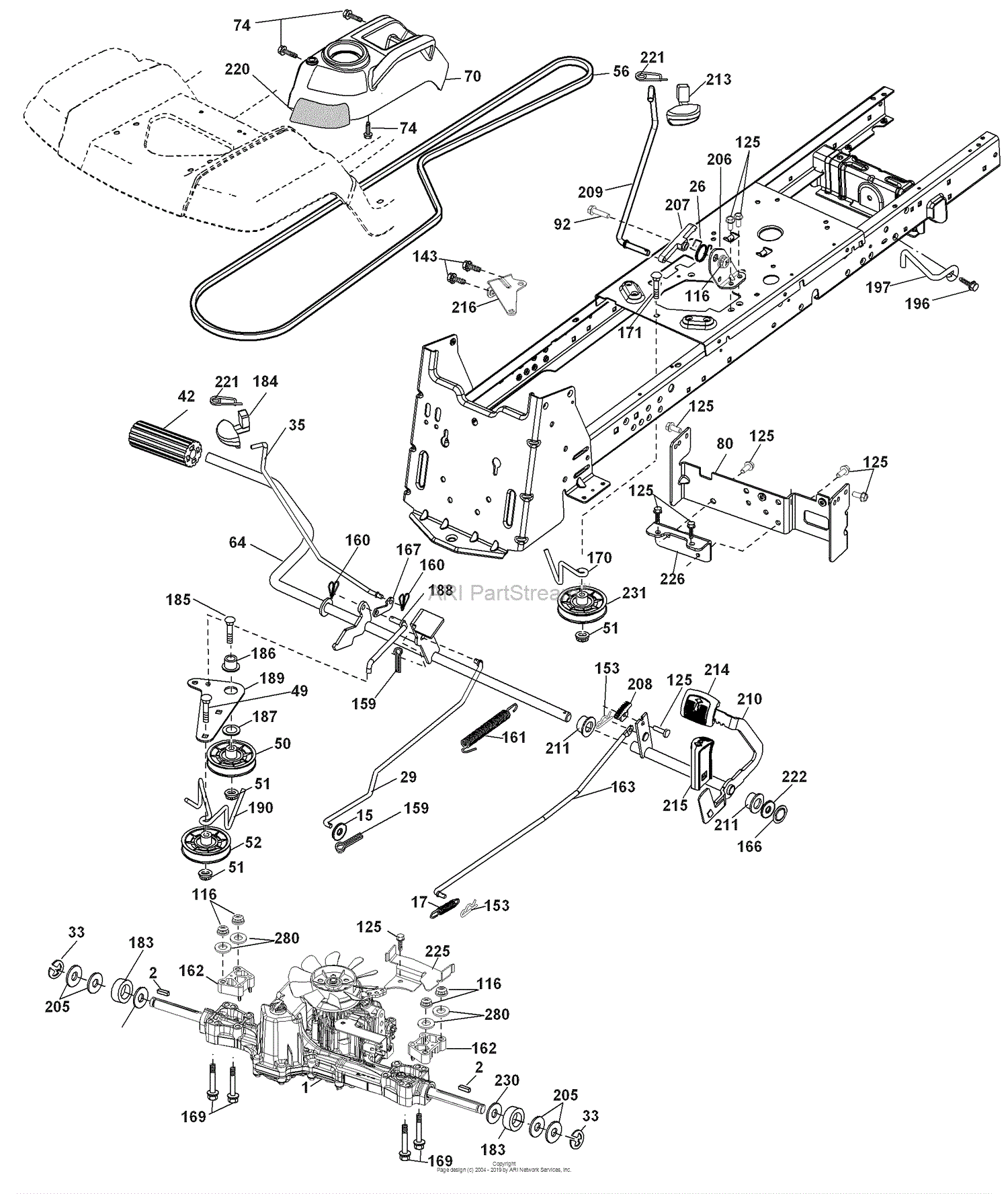 husqvarna yth2454 belt diagram