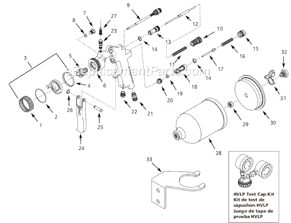 hvlp spray gun parts diagram