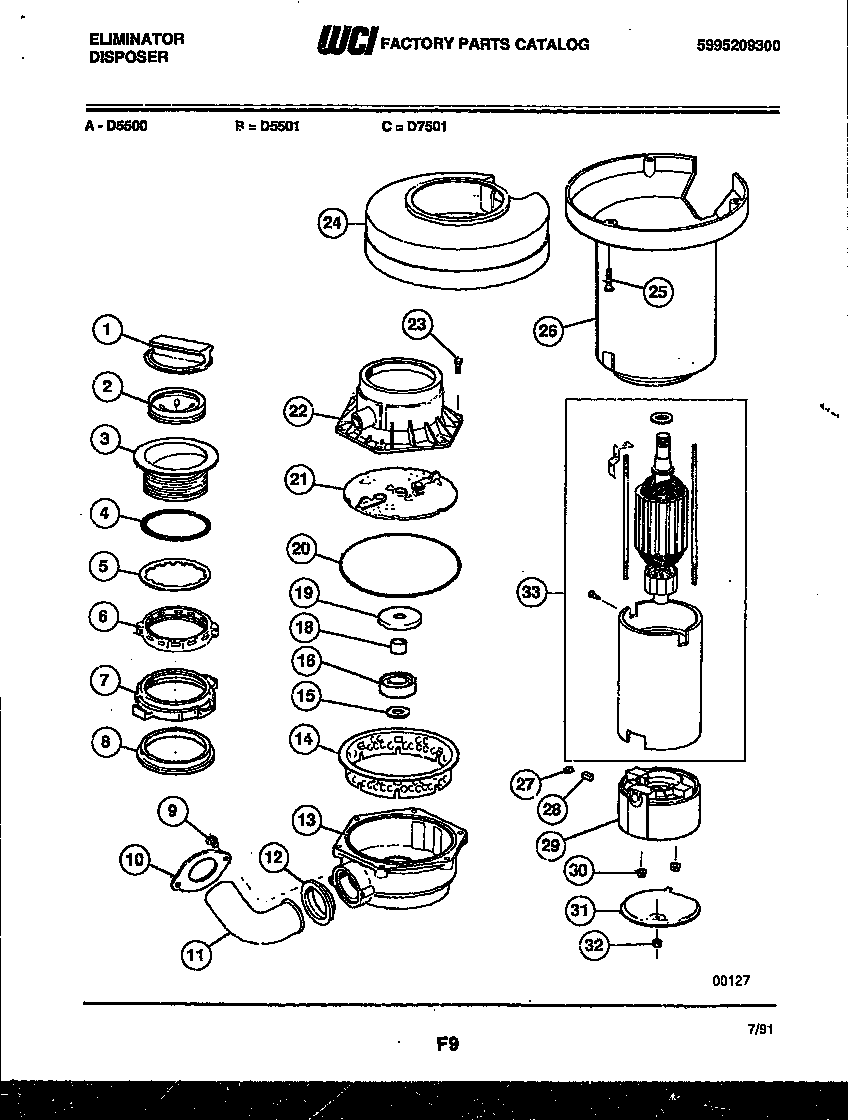 insinkerator badger 5 parts diagram