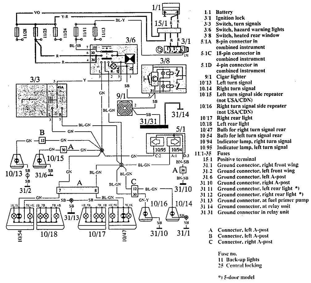 isuzu vehicross hazard switch wiring diagram