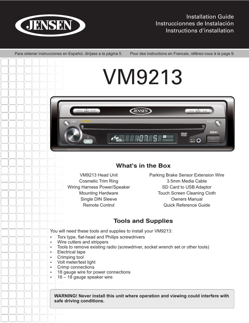 jensen vm9215bt wiring diagram