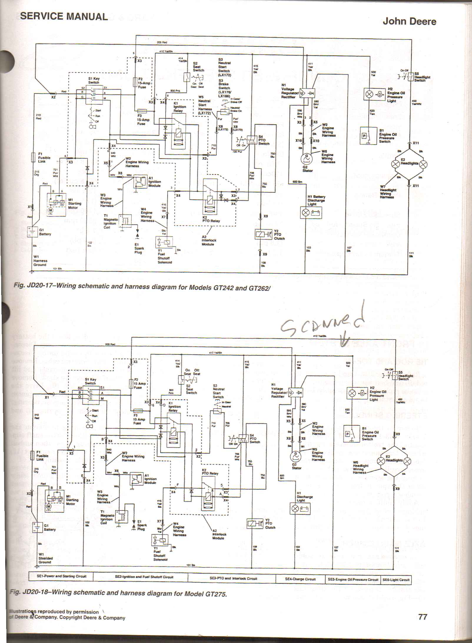 john deere gt262 wiring diagram