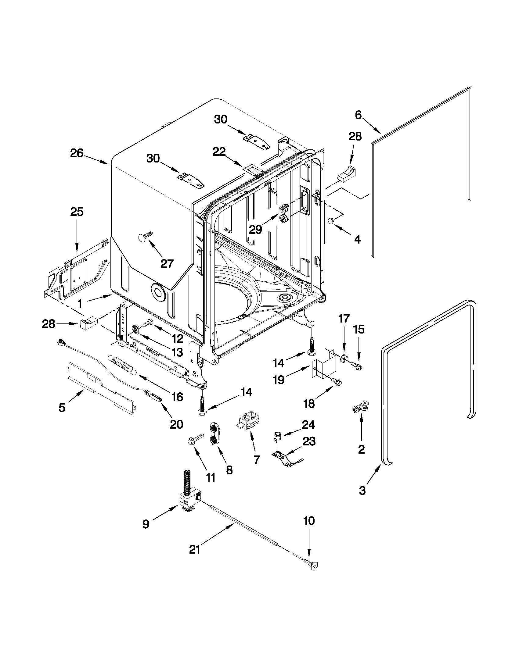 kenmore dishwasher 665 parts diagram