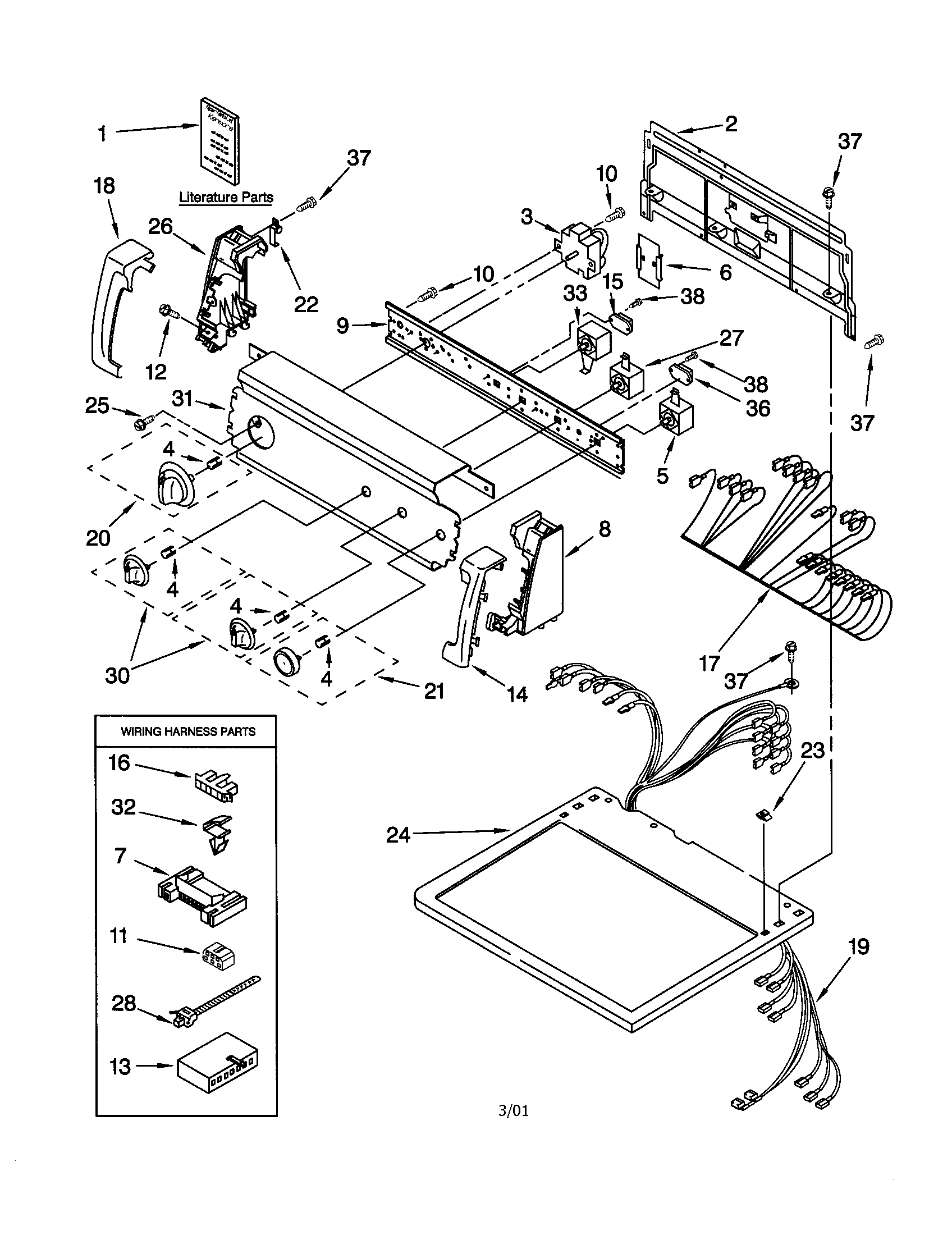 kenmore he2 dryer parts diagram