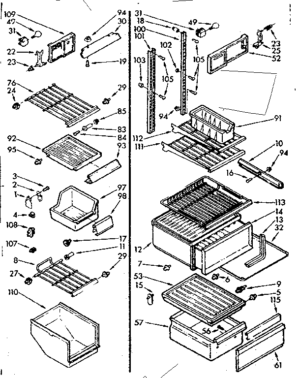 kenmore refrigerator 106.9535580 wiring diagram