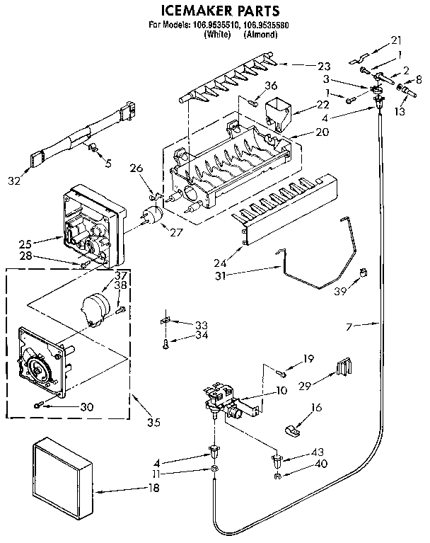 kenmore refrigerator 106.9535580 wiring diagram