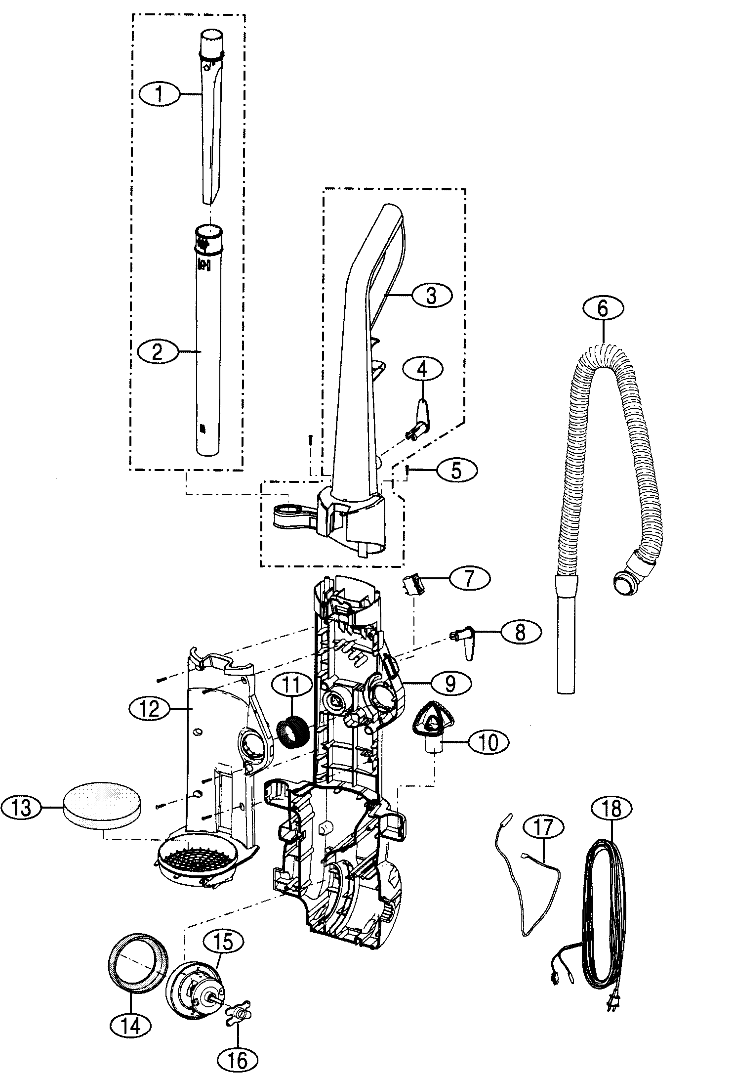 kenmore vacuum model 116 parts diagram