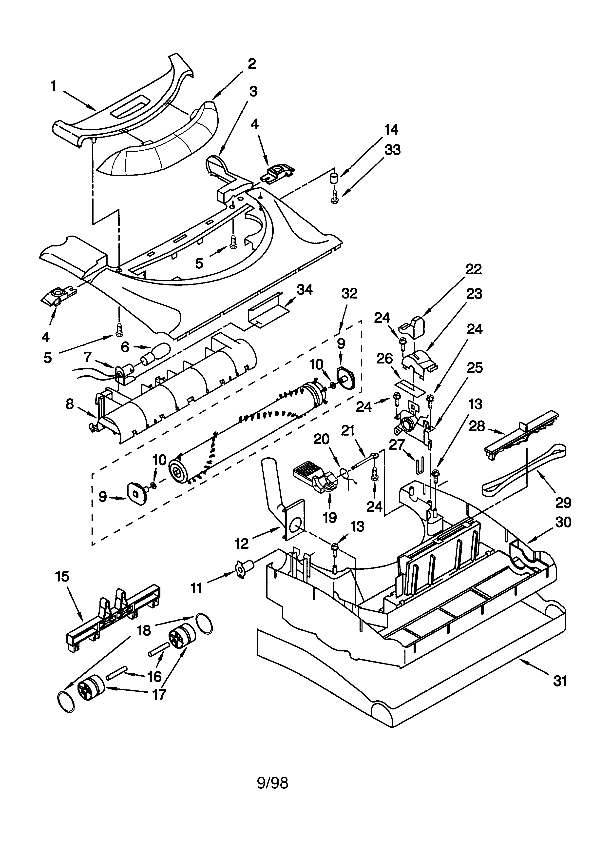 kenmore vacuum model 116 parts diagram