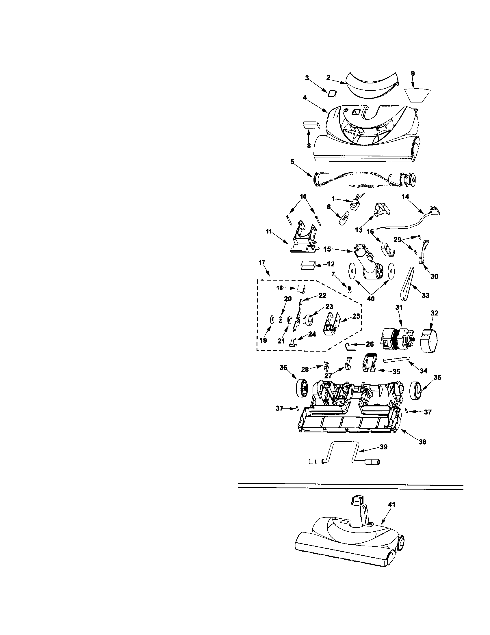 kenmore vacuum model 116 parts diagram