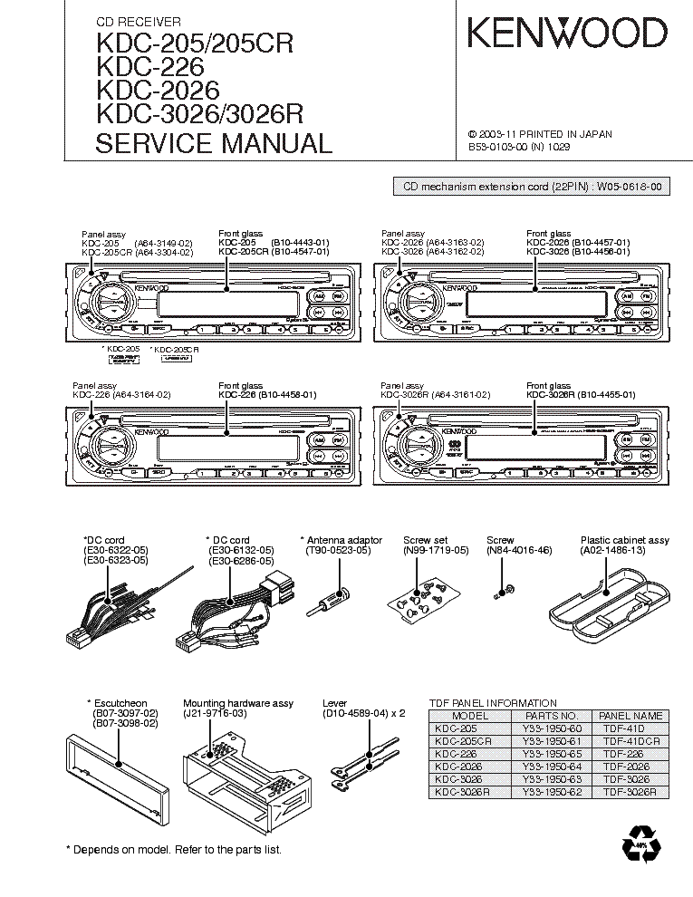 kenwood kdc 205 wiring diagram