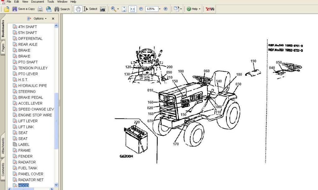 kubota b7100 parts diagram