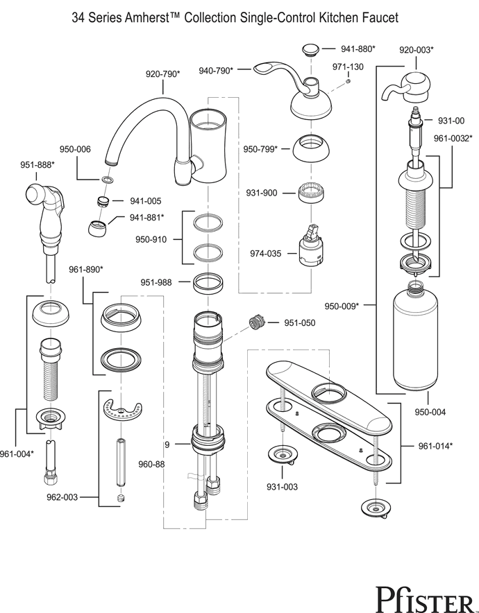 kwc faucet parts diagram