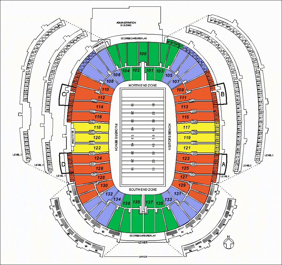 lambeau field diagram