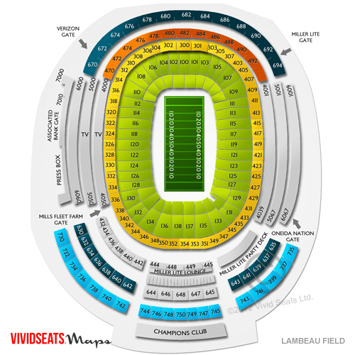 lambeau field seating diagram