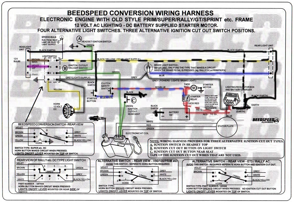 lambretta wiring diagram 12v