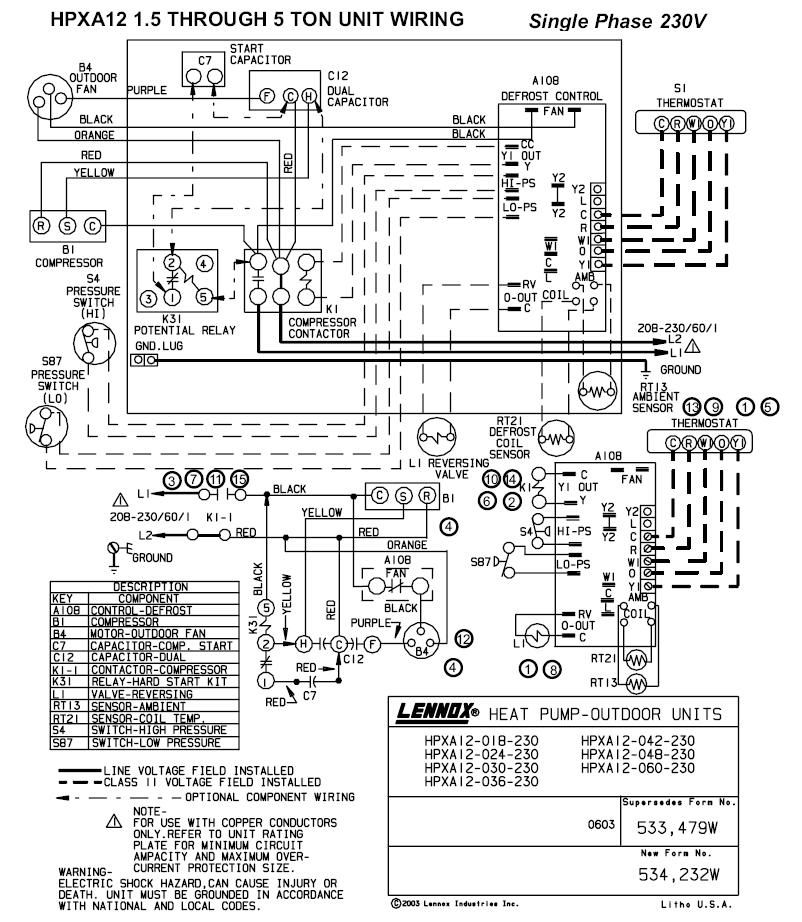 lennox wiring diagram 503422
