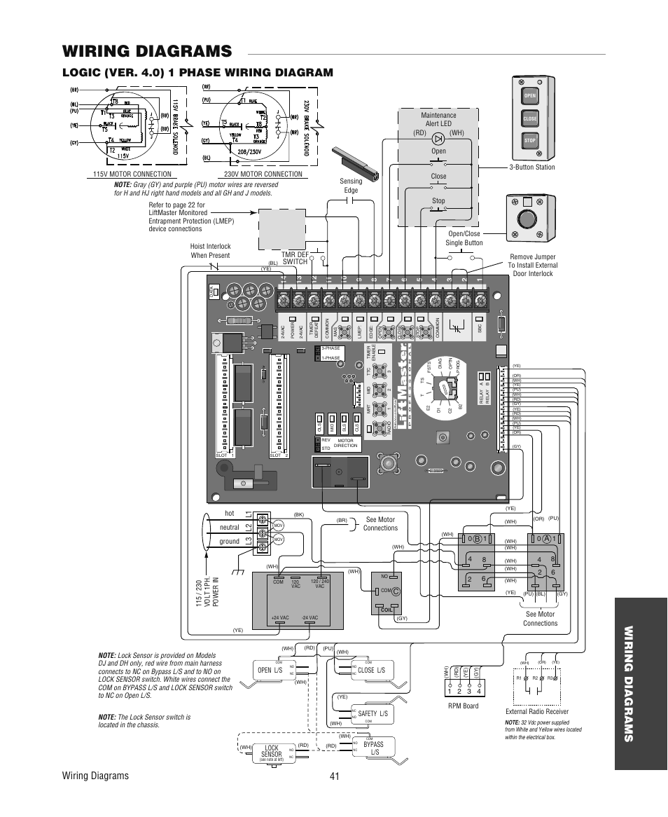 Lift Master H5011lr Wiring Diagram