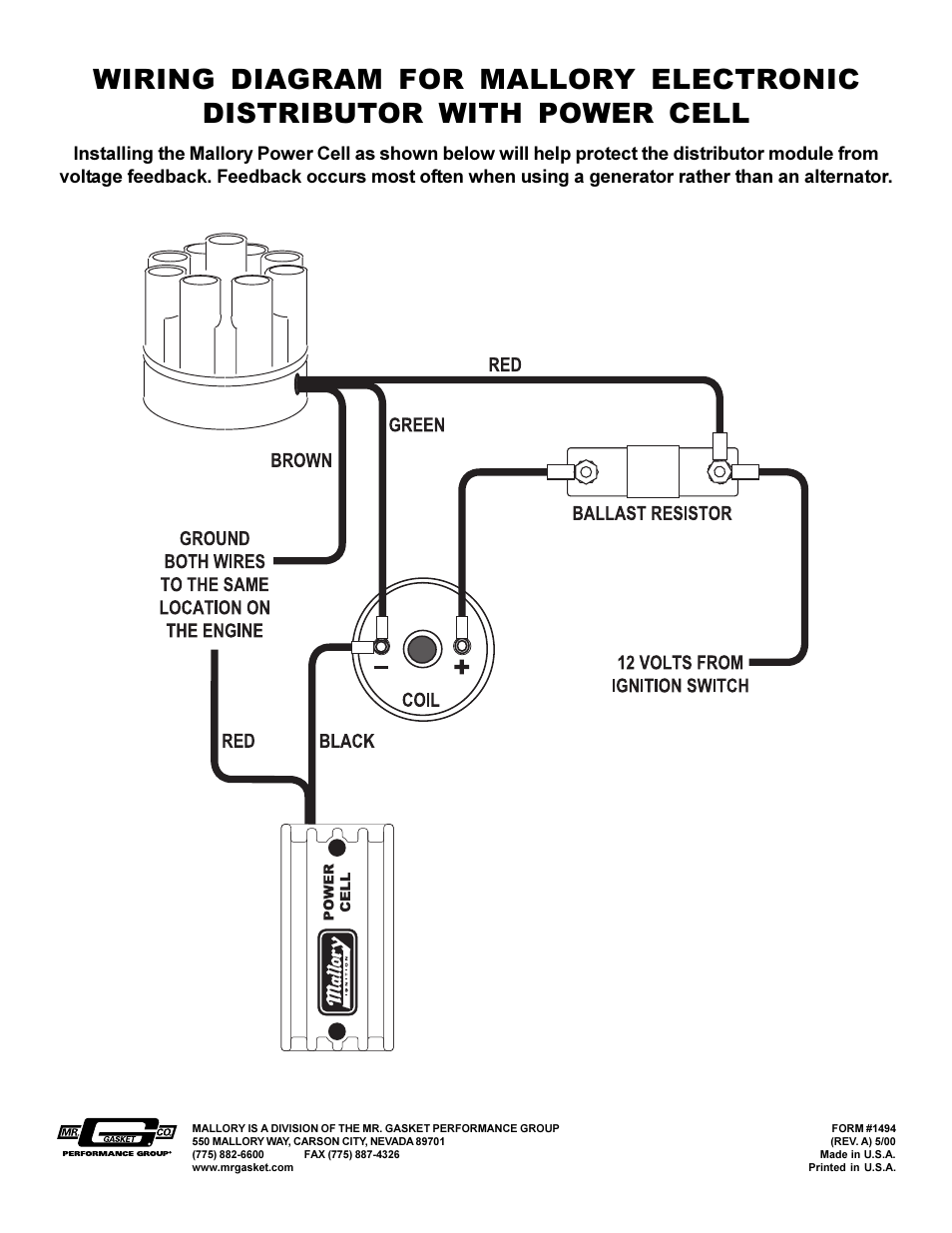 mallory marine distributor wiring diagram