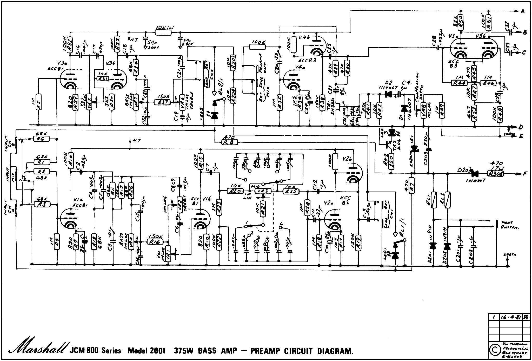 marshall 1960a wiring diagram