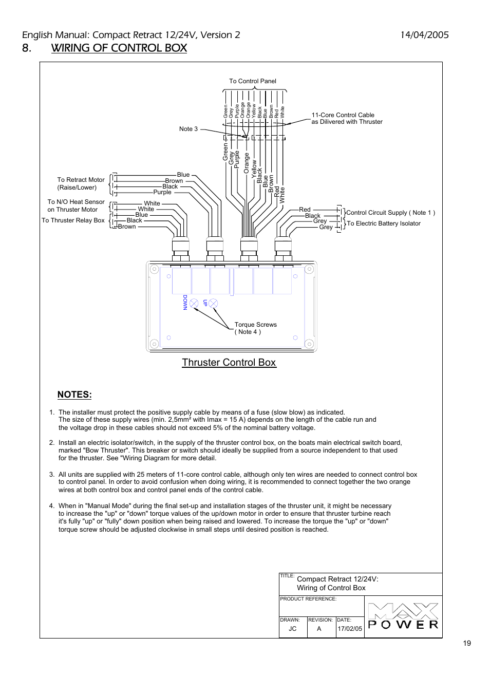 max power bow thruster wiring diagram