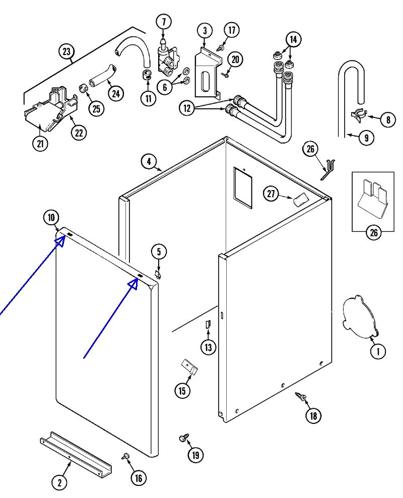 maytag bravos washer parts diagram