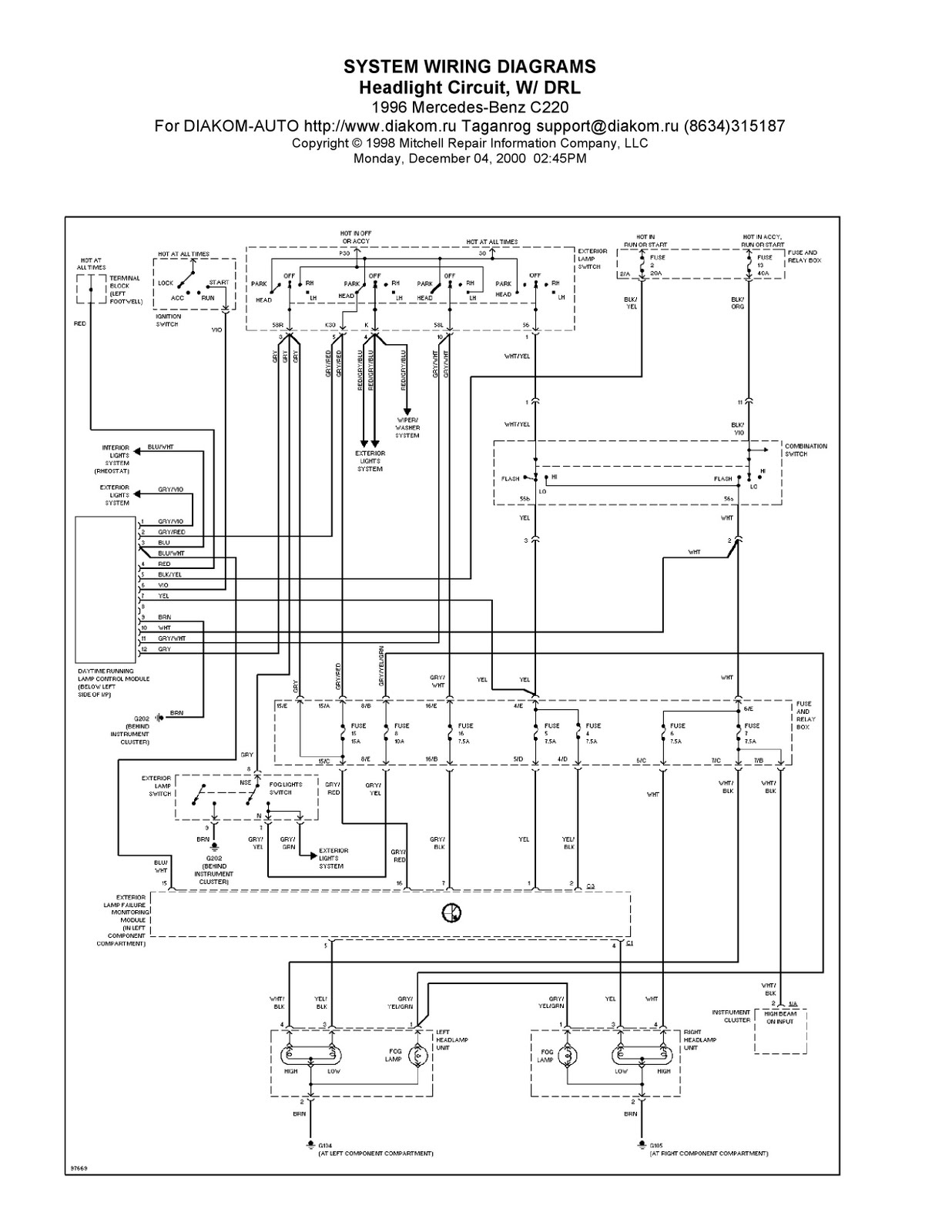 mercedes c240 radio wiring diagram