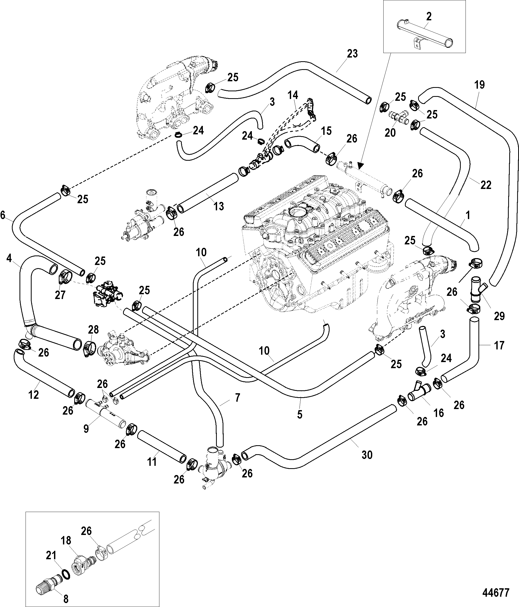 mercruiser 3.0 cooling system diagram