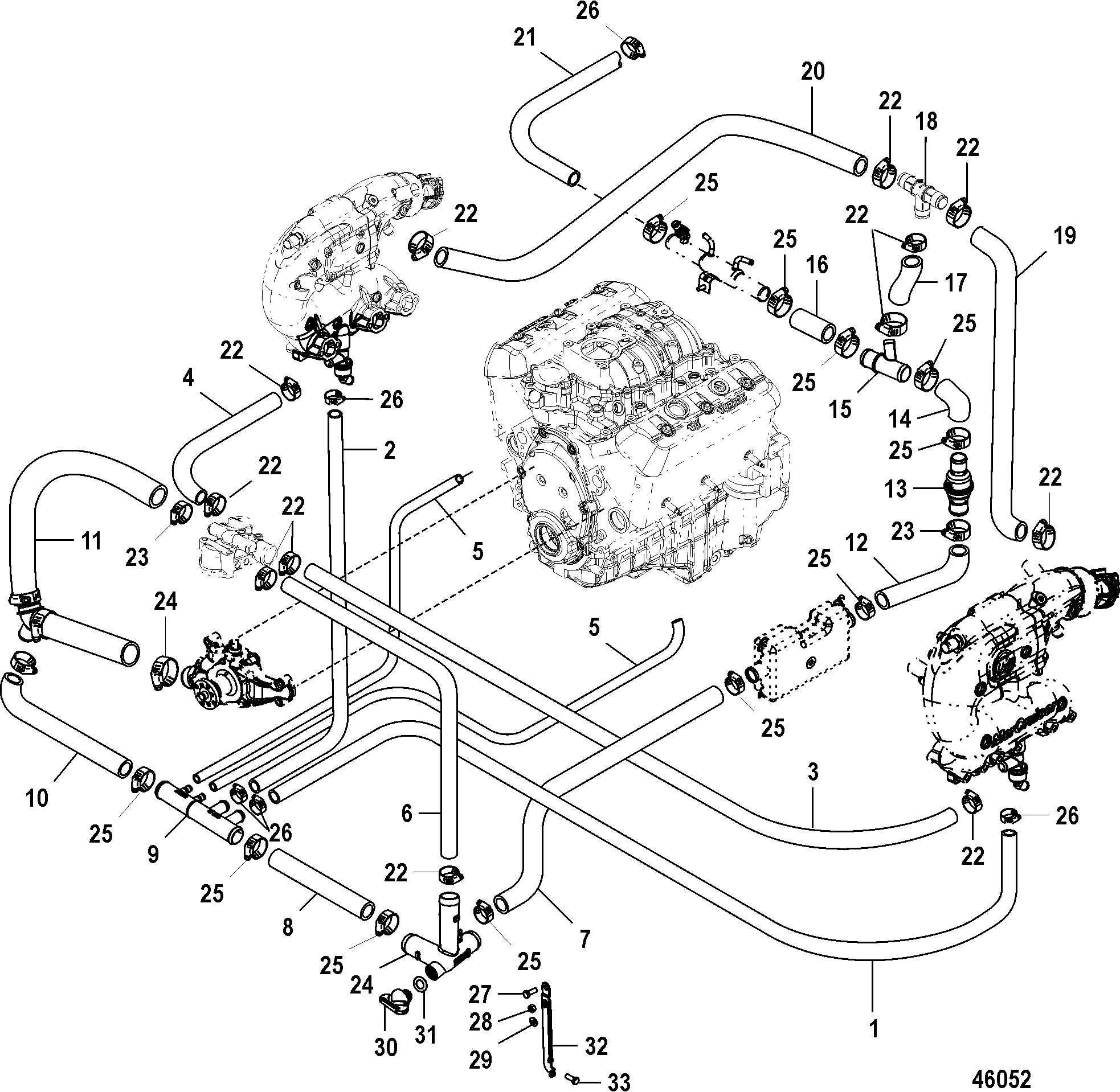 mercruiser 3.0 cooling system diagram