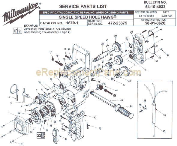 milwaukee hole hawg parts diagram