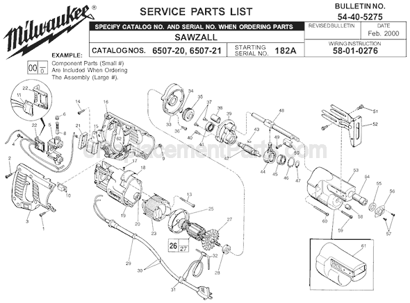 milwaukee sawzall parts diagram