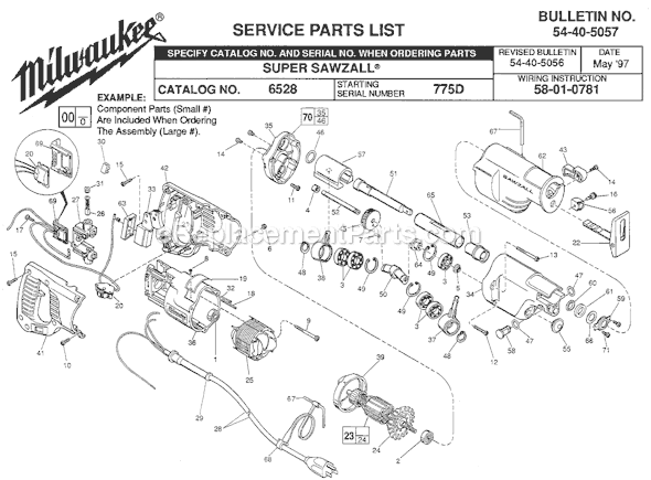 milwaukee sawzall parts diagram